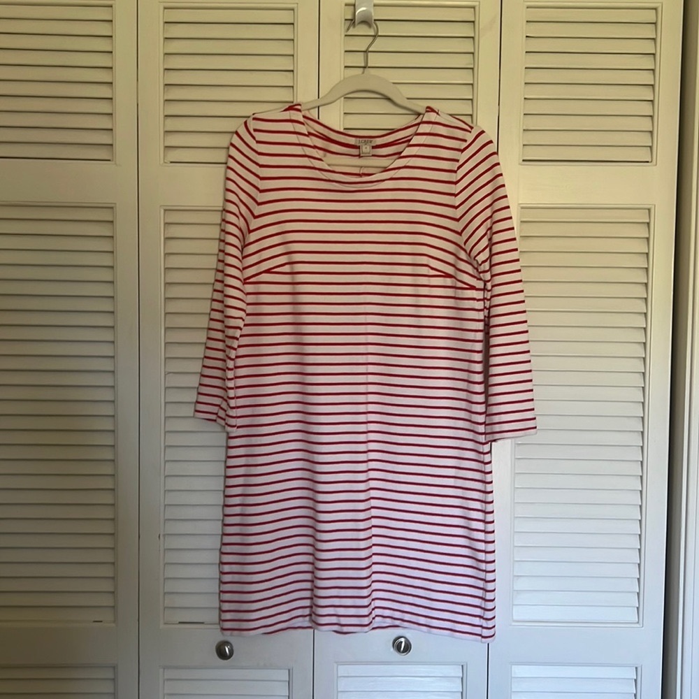 Jcrew Red and White Striped Dress